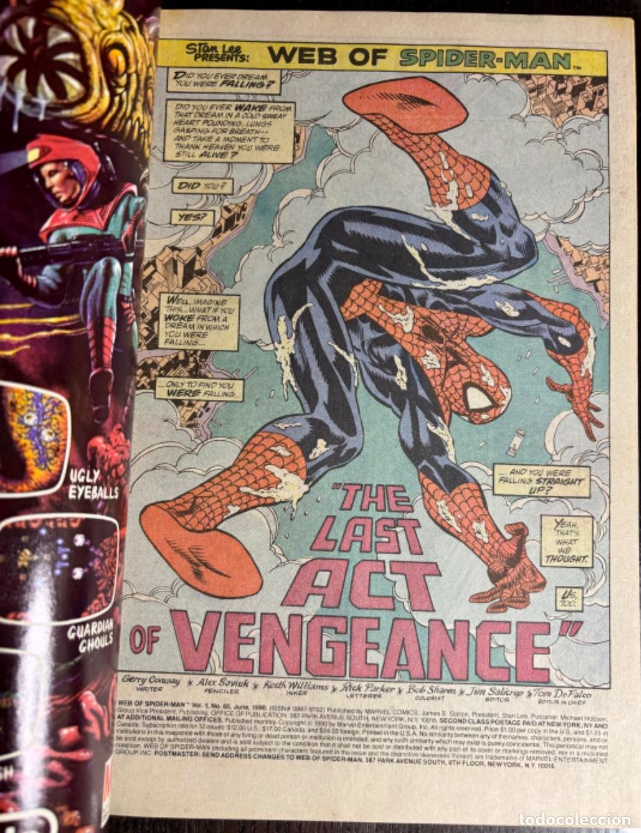 C&oacute;mics: WED OF SPIDER-MAN, C&Oacute;MIC DE SPIDERMAN. 1990 MARVEL 65 JUN. - Foto 2