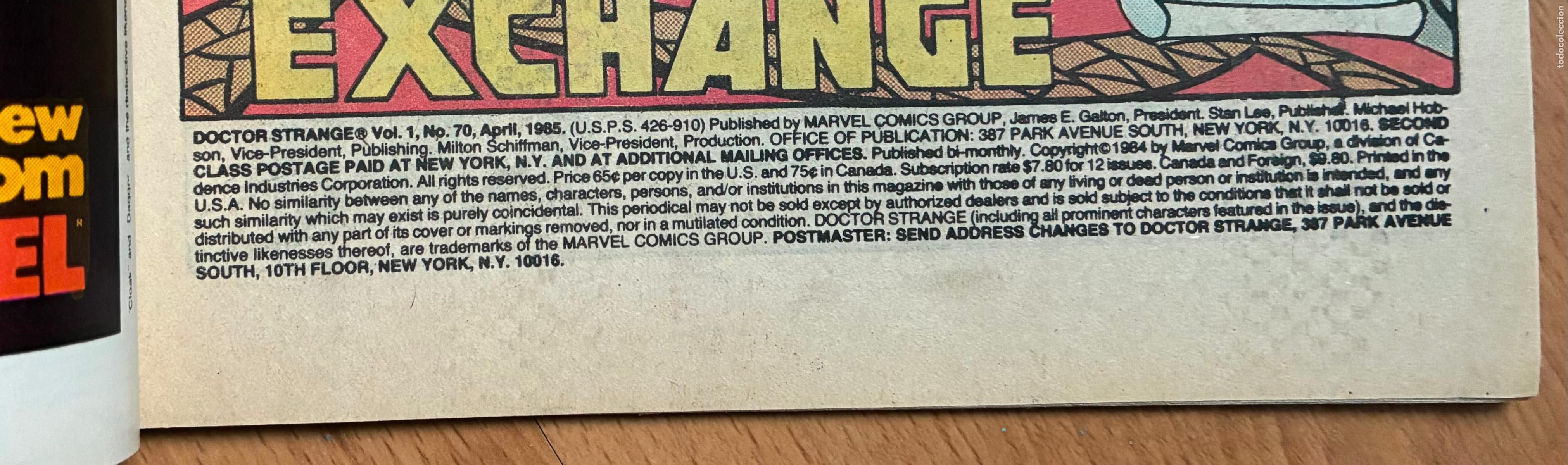 C&oacute;mics: DOCTOR STRANGE, MARVEL, COMIC USA, Numero 70 - Foto 4