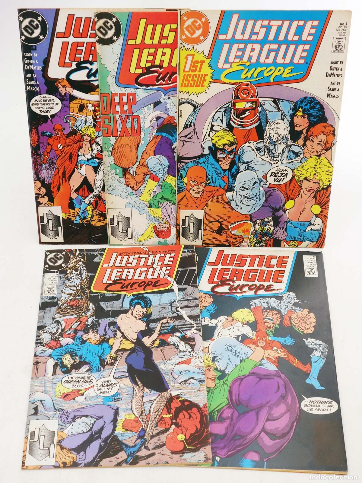 C&oacute;mics: JUSTICE LEAGUE EUROPE 1 A 5. original USA. DC Comics, 1989