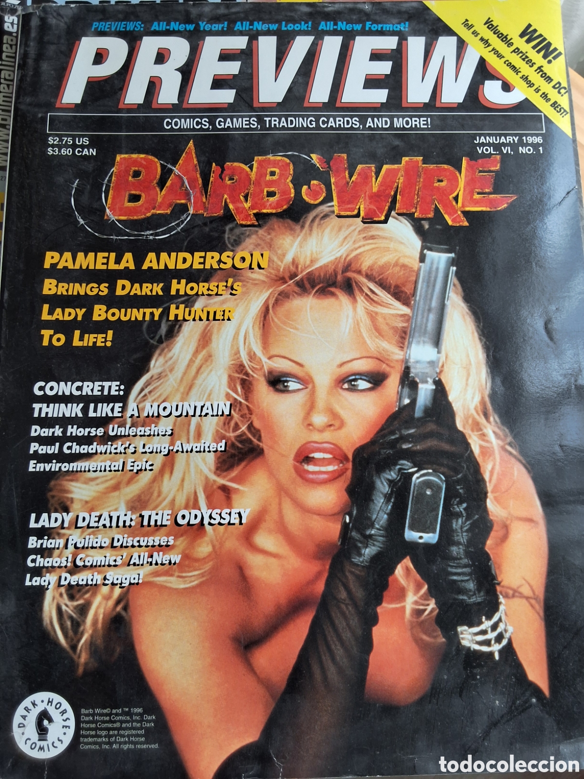 C&oacute;mics: Previews revista americana informacion comics juegos cartas 1996/1 Pamela Anderson