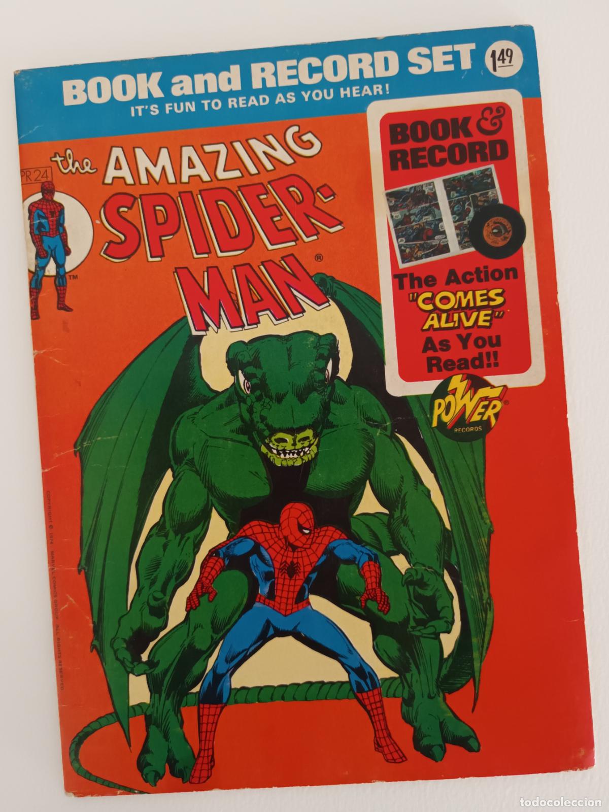 C&oacute;mics: Amazing Spider-Man. Book and Record set. Rareza. Sin disco