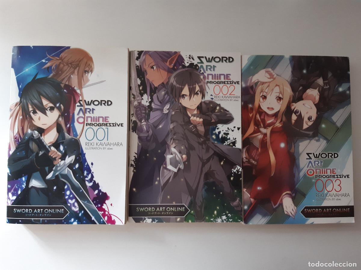 C&oacute;mics: SWORD ART ONLINE PROGRESSIVE 1 &ndash; 2 &ndash; 3 TRES LOTES REKI KAWAHARA 2015 EDICION INGLES MANGA TM