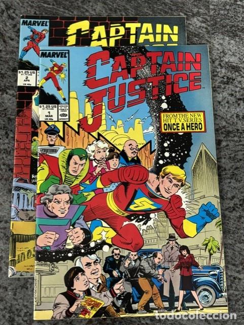 C&oacute;mics: CAPTAIN JUSTICE N&ordm; 1 Y 2 (MINISERIE COMPLETA). ORIGINAL MARVEL. MARZO - ABRIL 1988 . CASI NUEVOS