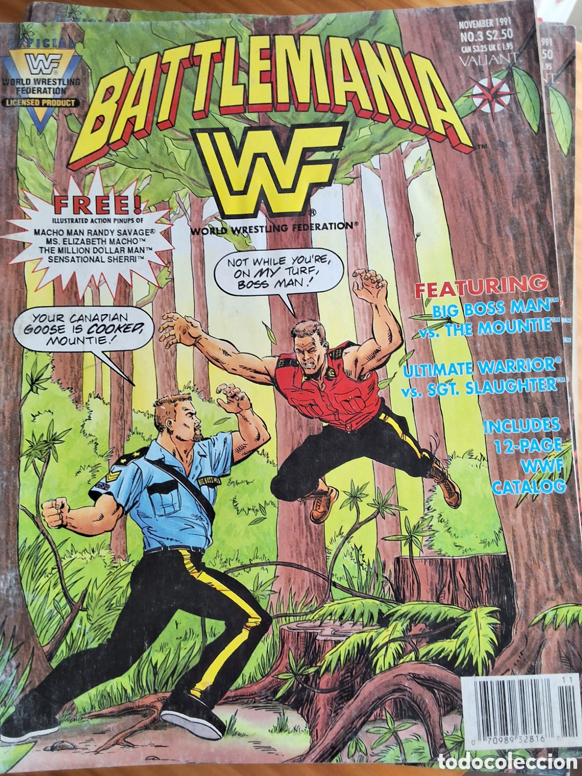 C&oacute;mics: Battlemania comic revista lucha americana WF souvenires incluye p&oacute;ster