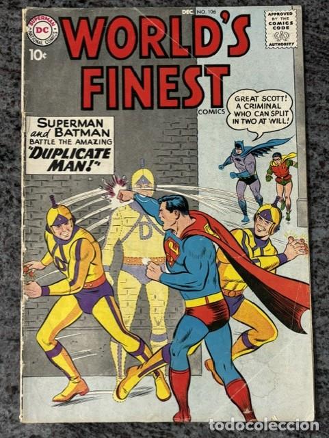 C&oacute;mics: WORLD&acute;S FINEST (SUPERMAN - BATMAN) N&ordm; 106 (DICIEMBRE 1959). ORIGINAL DC. LEER DESCRIPCION