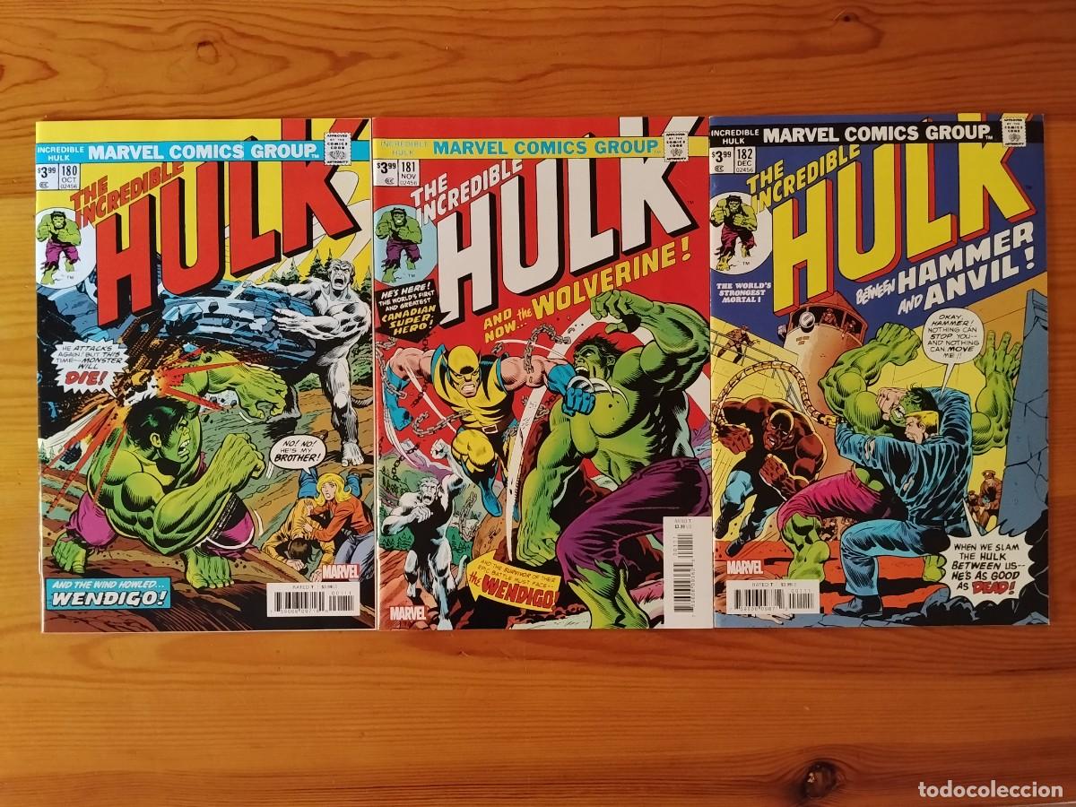 C&oacute;mics: Incredible Hulk #180 - 181 - 182 facsimiles USA