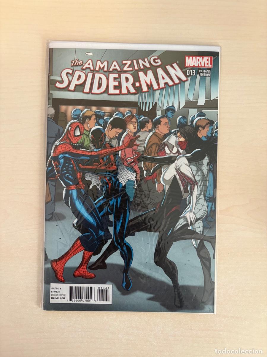 C&oacute;mics: The Amazing Spider-Man #13 (Marvel Comics USA, 2014) &ndash; Variant Edition (Silk / Spider-Gwen / Miles)