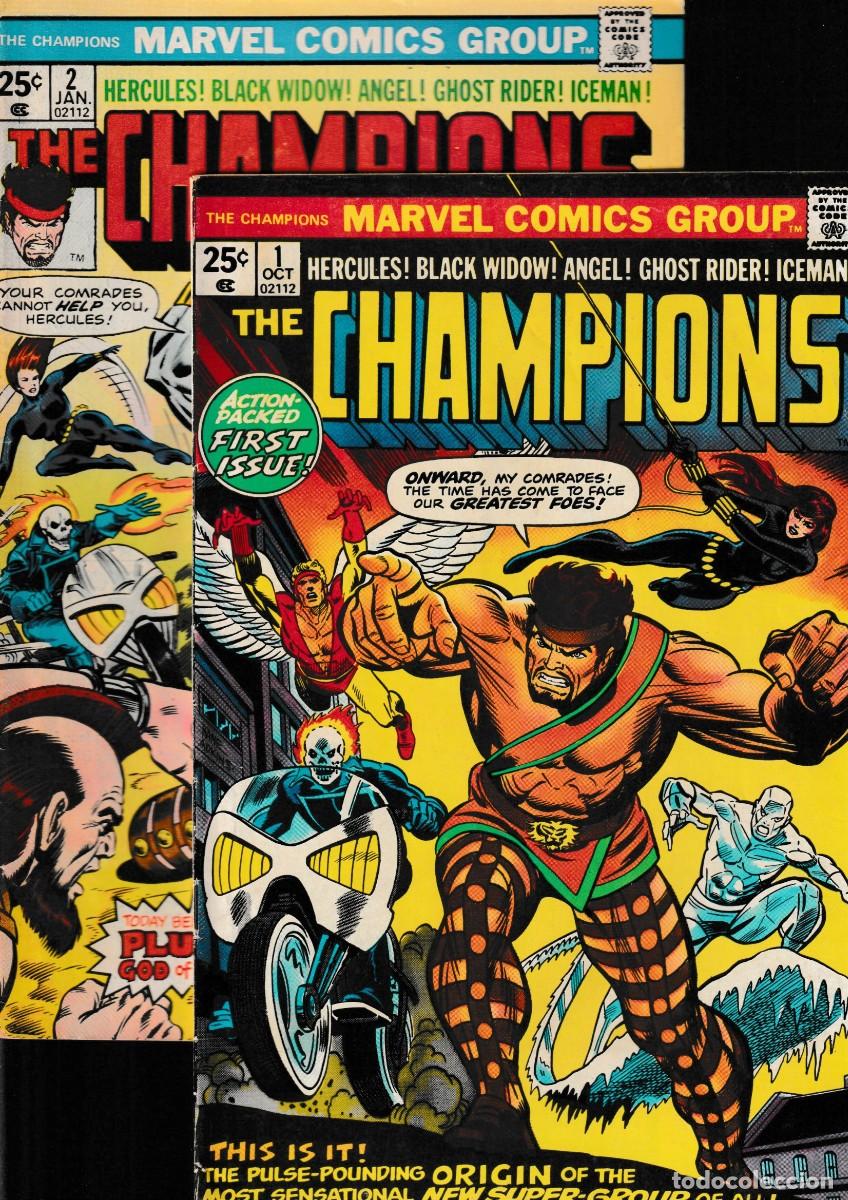 C&oacute;mics: CHAMPIONS 1 2 3 4 5 6 9 10 11 12 LOTE DE 10 - MARVEL 1975-1977 FN A VFN