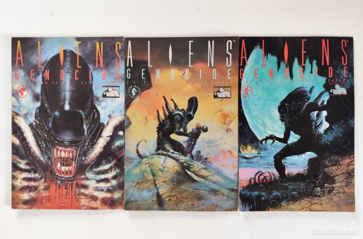C&oacute;mics: ALIENS GENOCIDE # 1-3 (John Arcudi, Mike Richardson, Damon Willis, Karl Story) ~ Dark Horse (1991)