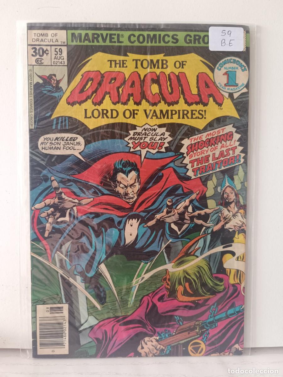 C&oacute;mics: THE TOMB OF DRACULA NUMERO 59 COMIC USA MARVEL INGLES, LA PEGATINA ESTA SOBRE EL PLASTICO PROTECTOR