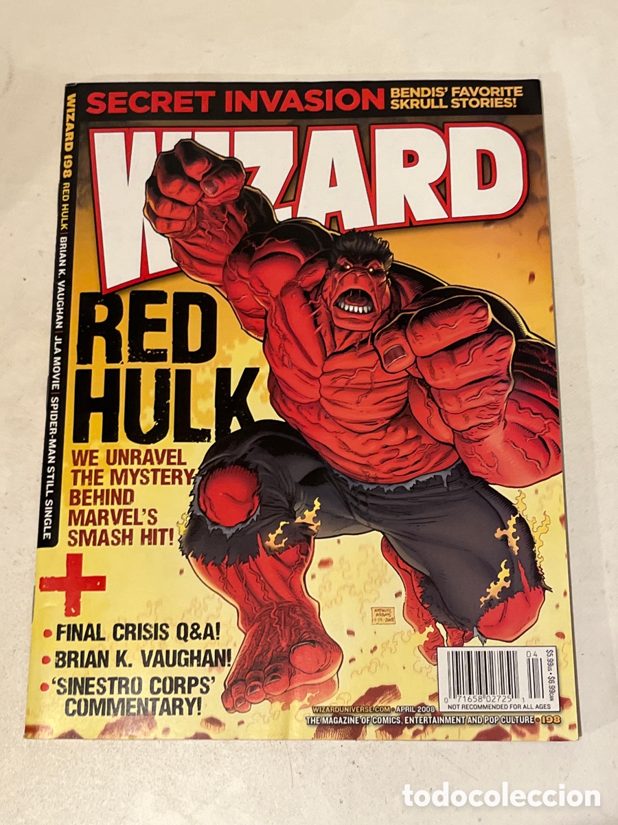 C&oacute;mics: Revista de Comics en ingl&eacute;s Wizard N&deg;198 Red Hulk