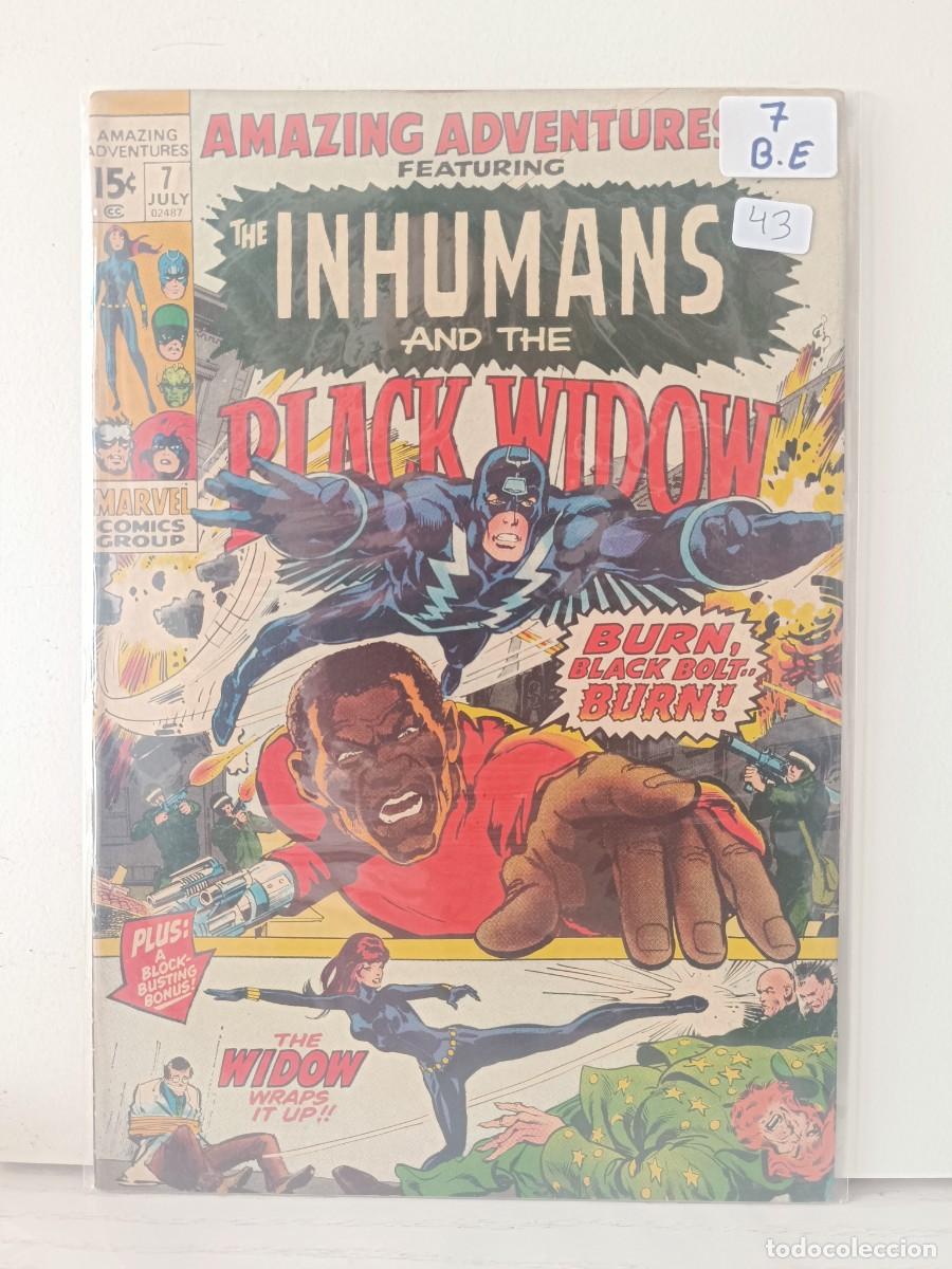 C&oacute;mics: THE INHUMANS AND THE BLACK WIDOW #7 USA NEAL ADAMS BUEN ESTADO LA PEGATINA ESTA SOBRE EL PLASTICO