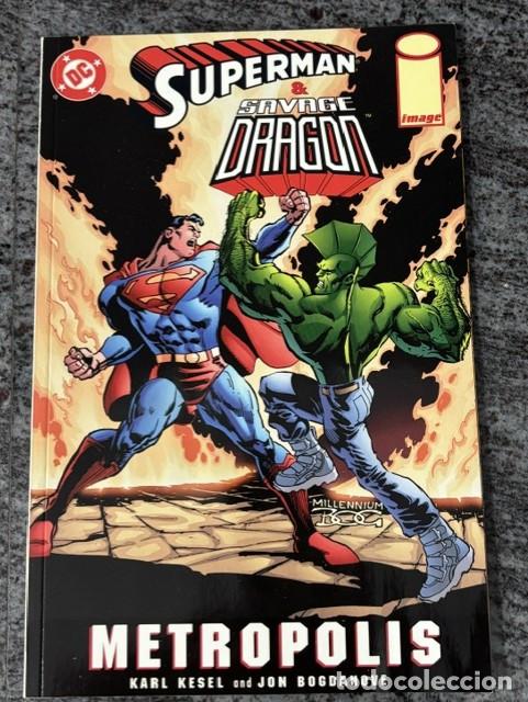 C&oacute;mics: SUPERMAN & SAVAGE DRAGON : METROPOLIS. ORIGINAL DC/IMAGE, 1999. TOMO UNICO FORMATO PRESTIGE