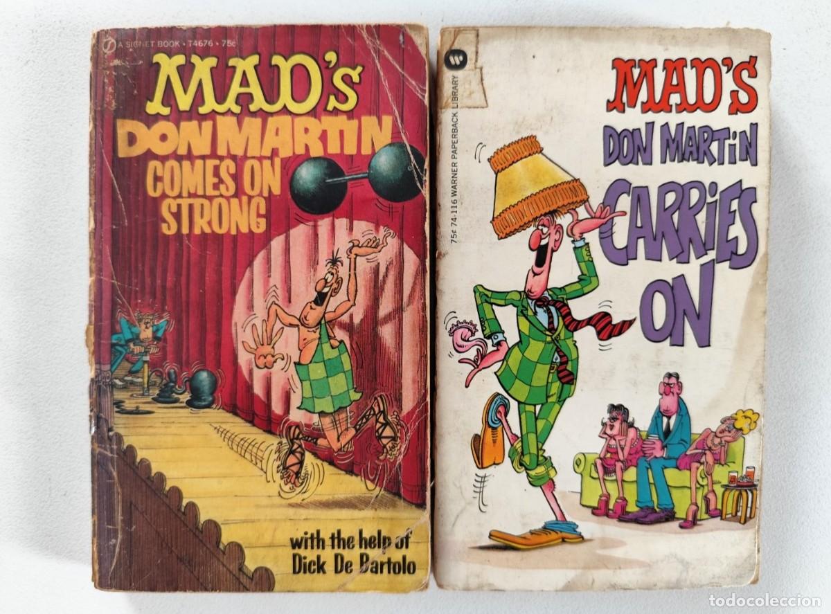 C&oacute;mics: MAD's Don Martin Carries On / Comes On Strong PB ~ Warner Books (1973/83)