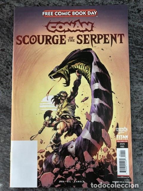 C&oacute;mics: FREE COMIC BOOK DAY : CONAN SCOURGE OF THE SERPENT (2025). ORIGINAL TITAN. NUEVO