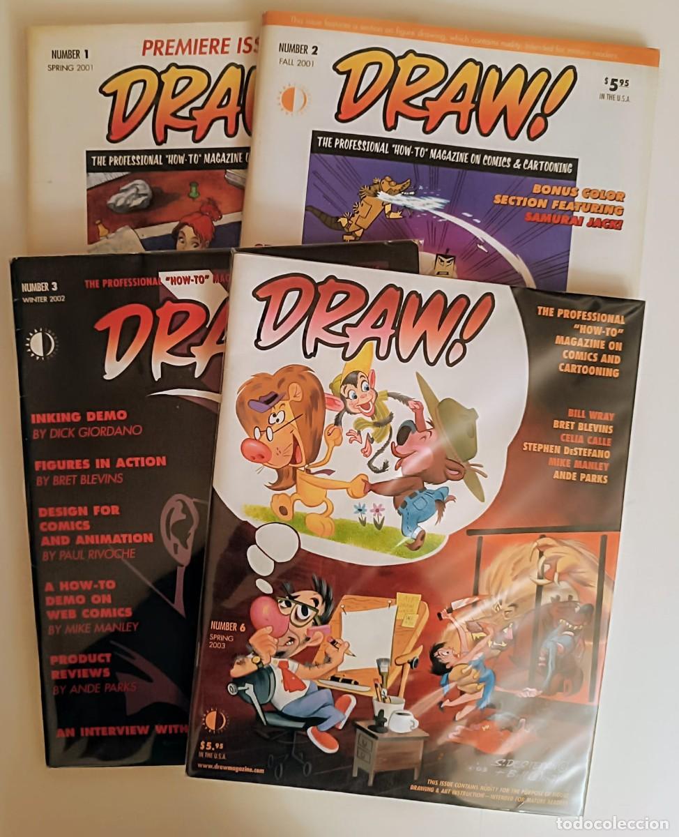 C&oacute;mics: Lote Draw! Magazine #1 #2 #3 #6 - Dave Gibbons / Tartakovsky / Janson - TwoMorrows US
