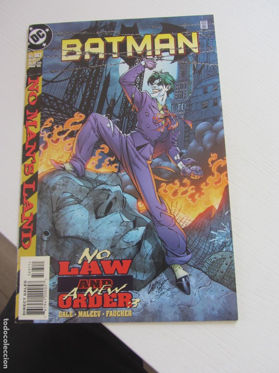 C&oacute;mics: BATMAN 563 - DC 1999 VFN+ / NO MANS LAND / JOKER original USA arx151