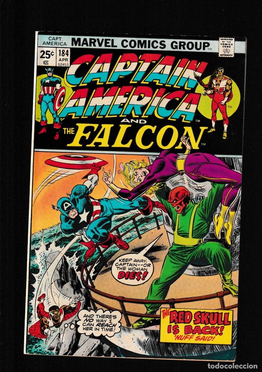 C&oacute;mics: CAPTAIN AMERICA 184 - MARVEL 1975 FN / STEVE ENGLEHART & HERB TRIMPE / THE RED SKULL IS BACK