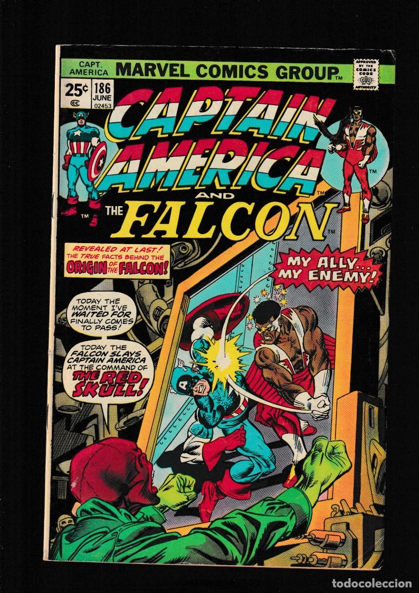 C&oacute;mics: CAPTAIN AMERICA 186 - MARVEL 1975 FN- / ORIGIN OF THE FALCON / RED SKULL