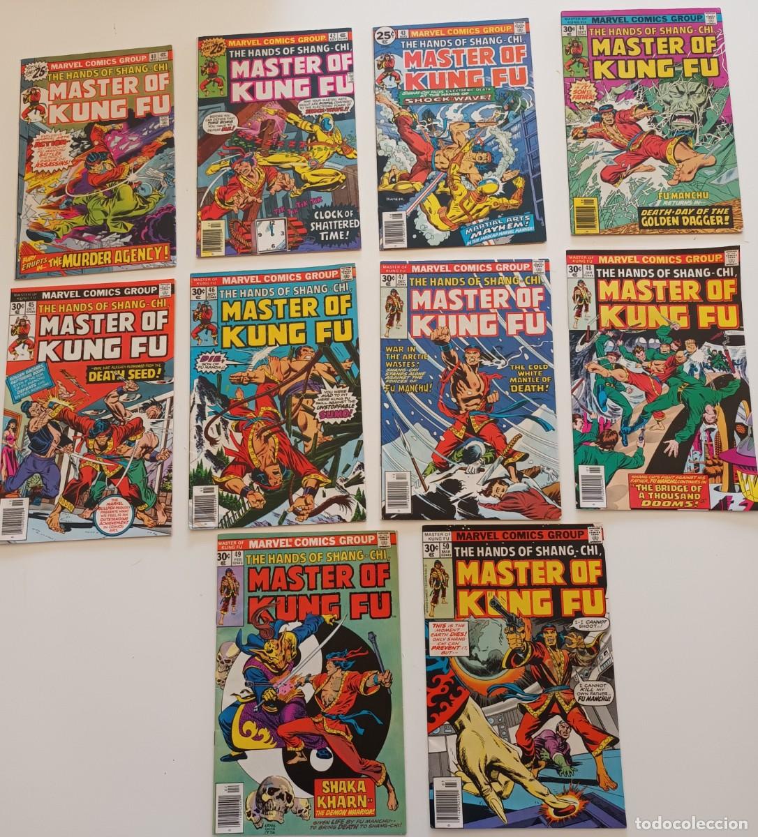 C&oacute;mics: Master of Kung-Fu, Super lote original USA del n&ordm; 40 a 50 (menos 41, un fill-in). Moench-Gulacy