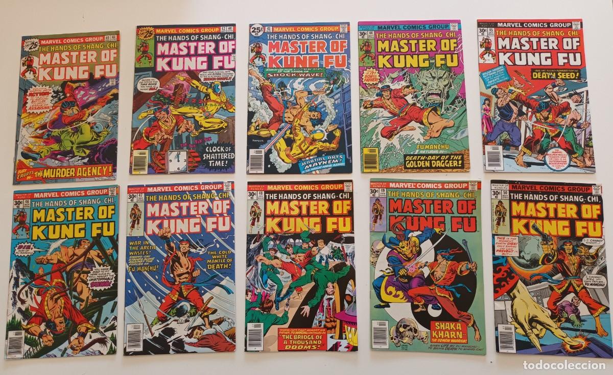 C&oacute;mics: Master of Kung-Fu, Super lote original USA del n&ordm; 40 a 50 (menos 41, un fill-in). Moench-Gulacy