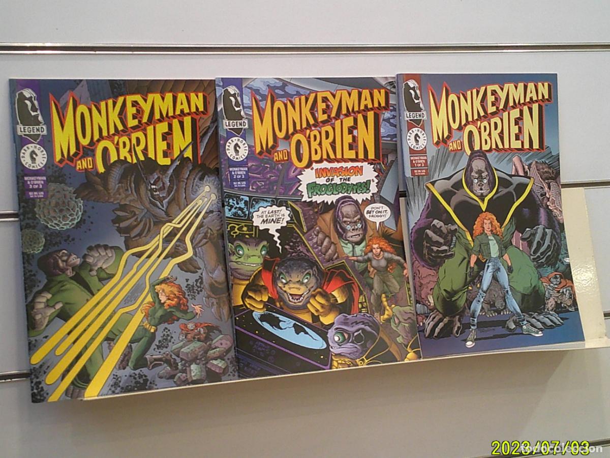 C&oacute;mics: MONKEYMAN AND O'BRIEN COMPLETA 3 NUMEROS - DARK HORSE COMICS 1996 EN INGLES
