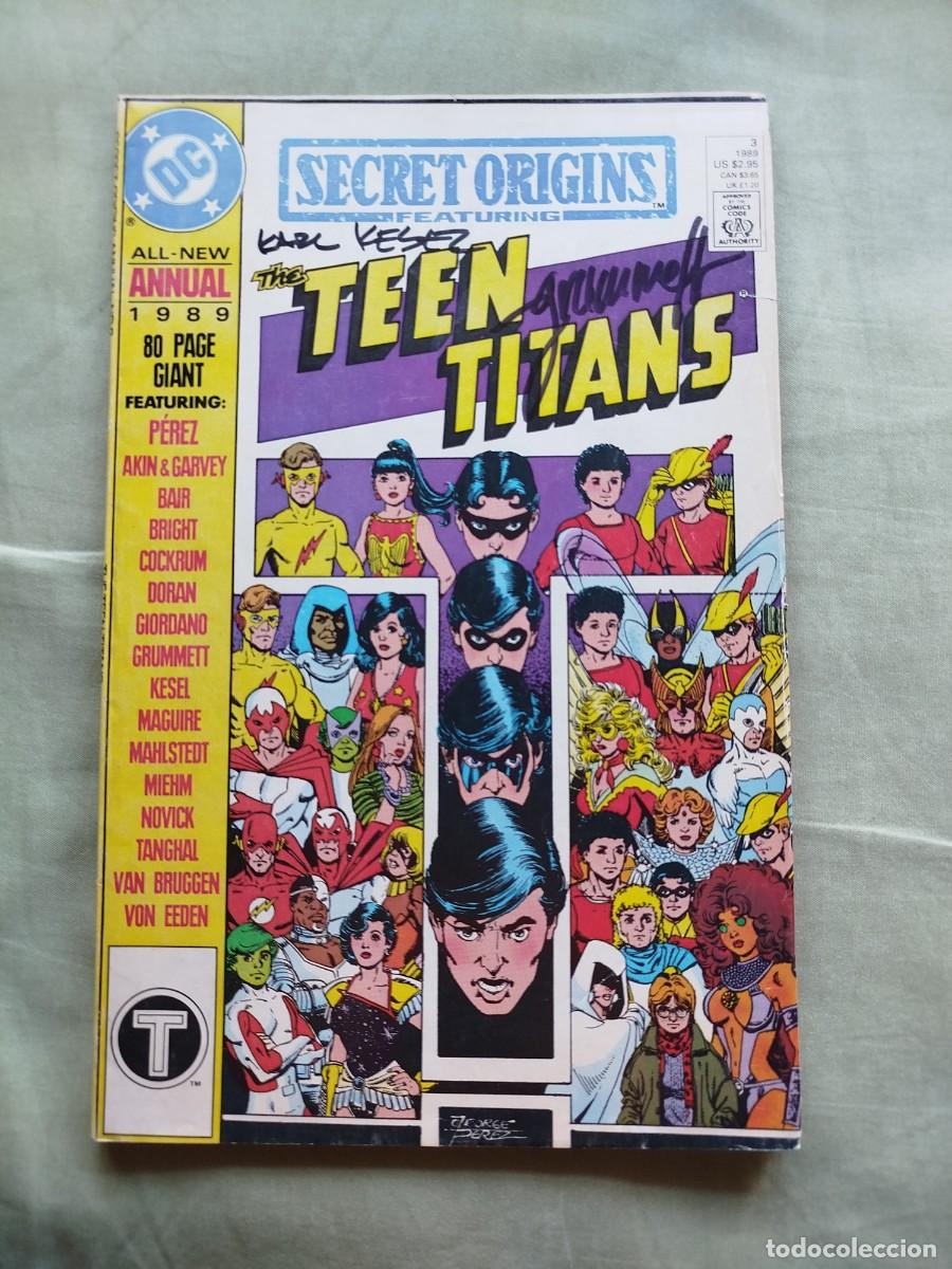 C&oacute;mics: Secret origins 3, Teen Titans usa. Firmado por Grummett y Kesel