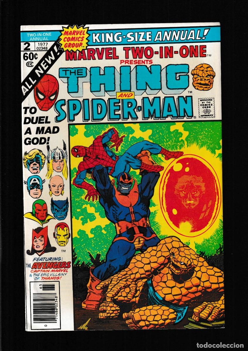 C&oacute;mics: MARVEL TWO IN ONE ANNUAL 2 - 1977 VFN / THING, SPIDER-MAN & AVENGERS / THANOS SAGA