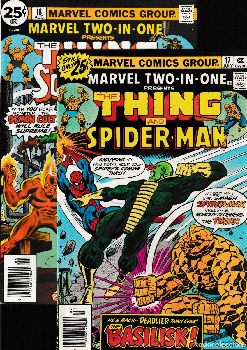 C&oacute;mics: MARVEL TWO IN ONE 17 18 25 28 30 34 35 41 48 LOTE DE 9 / 1976-1979 VFN