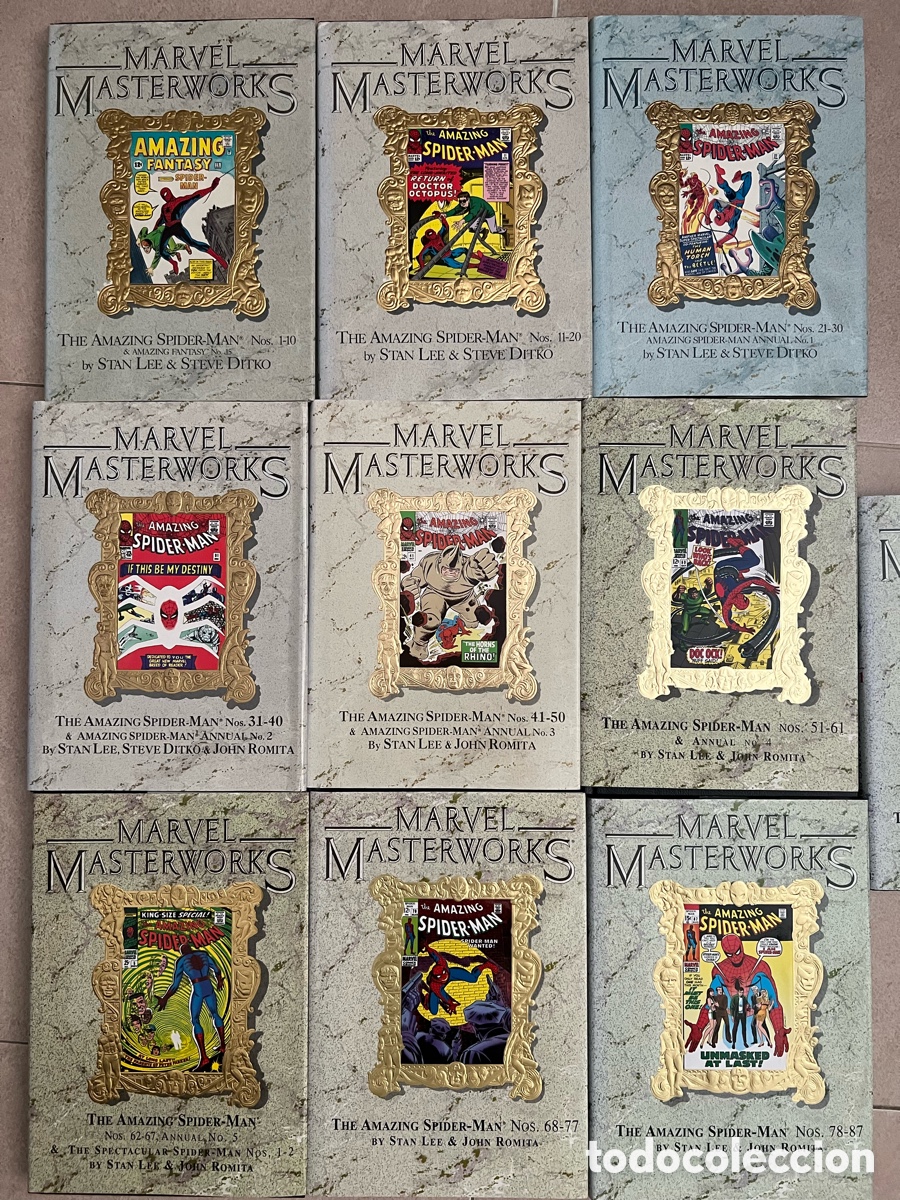 C&oacute;mics: The Amazing Spiderman Masterworks 1-99 lote USA ingl&eacute;s