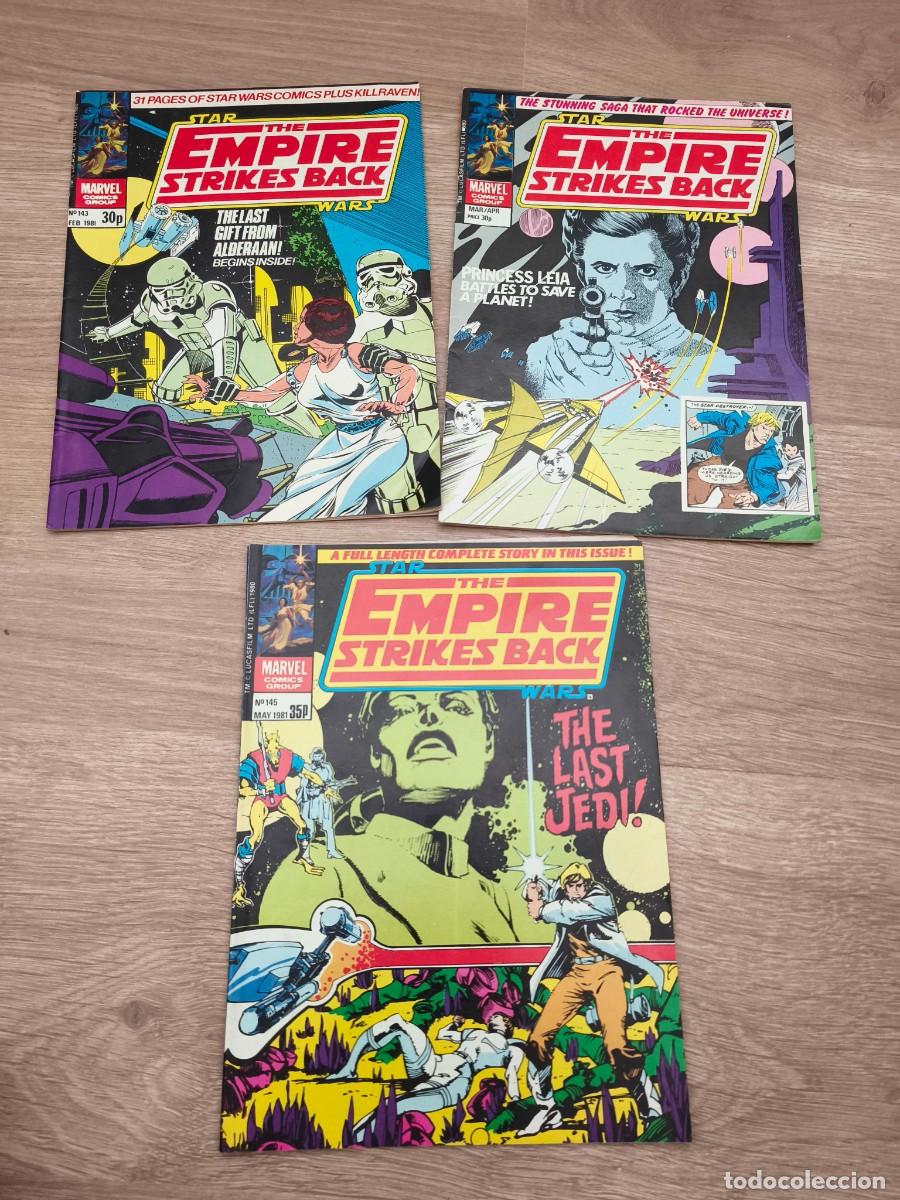 C&oacute;mics: Lote 3 comics 1981 Marvel UK The Empire Strikes Back Weekly n&uacute;meros 143,144 y 145