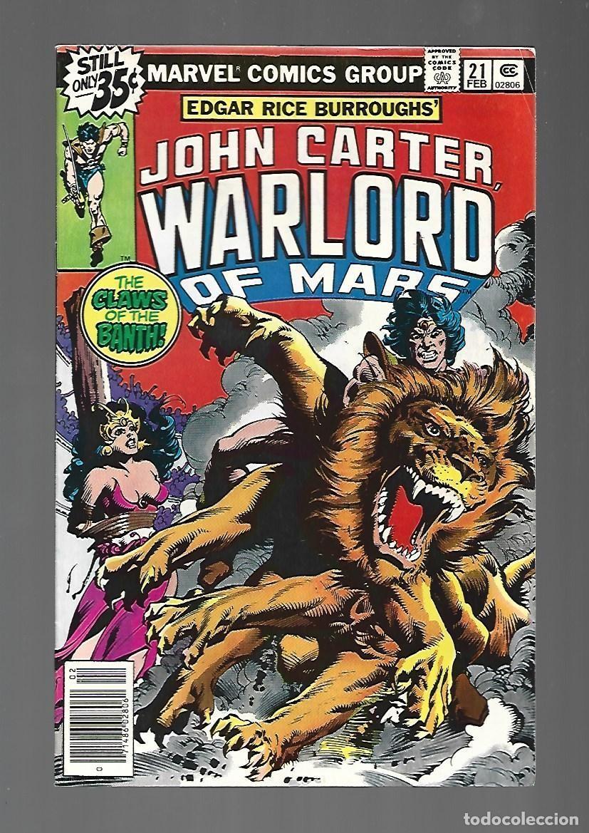 C&oacute;mics: John Carter, Warlord of Mars, 21, 1978, Marvel, muy buen estado. Caja DA.