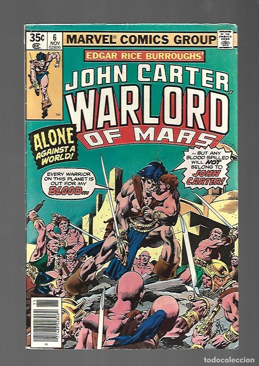 C&oacute;mics: John Carter, Warlord of Mars, 6, 1977, Marvel, muy buen estado. Caja DA.