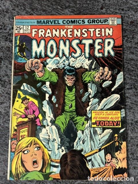C&oacute;mics: THE MONSTER OF FRANKENSTEIN N&ordm; 12 (SEPT 1974. ORIGINAL MARVEL. ACEPTABLE ESTADO + CARDS REGALO