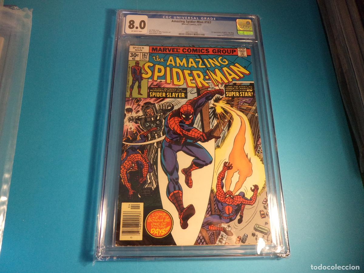 C&oacute;mics: Amazing Spiderman #167 CGC 8,0 Marvel. 1&ordf; aparici&oacute;n Will O'The Wisp