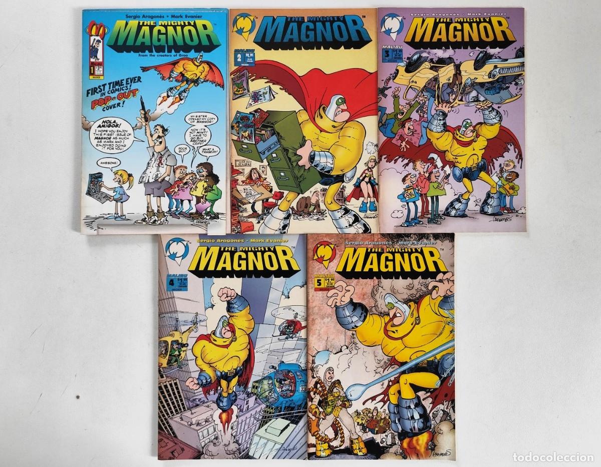 C&oacute;mics: THE MIGHTY MAGNOR # 1 2 3 4 5 (Sergio Aragon&eacute;s & Mark Evanier) ~ MALIBU (1993) **POP OUT Cover**