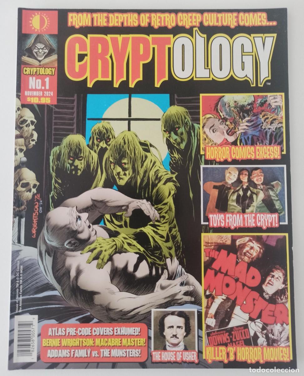 C&oacute;mics: CRYPTOLOGY MAGAZINE # 1 (TwoMorrows,2024) - BERNIE WRIGHTSON - ADDAMS FAMILY - MUNSTERS