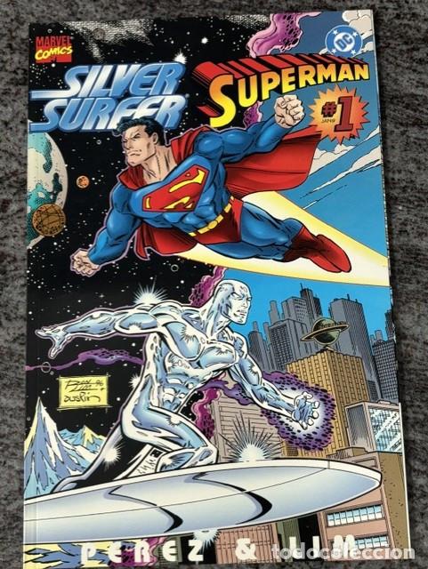 C&oacute;mics: SUPERMAN SILVER SURFER. ORIGINAL DC/MARVEL, 1996. TOMO UNICO FORMATO PRESTIGE