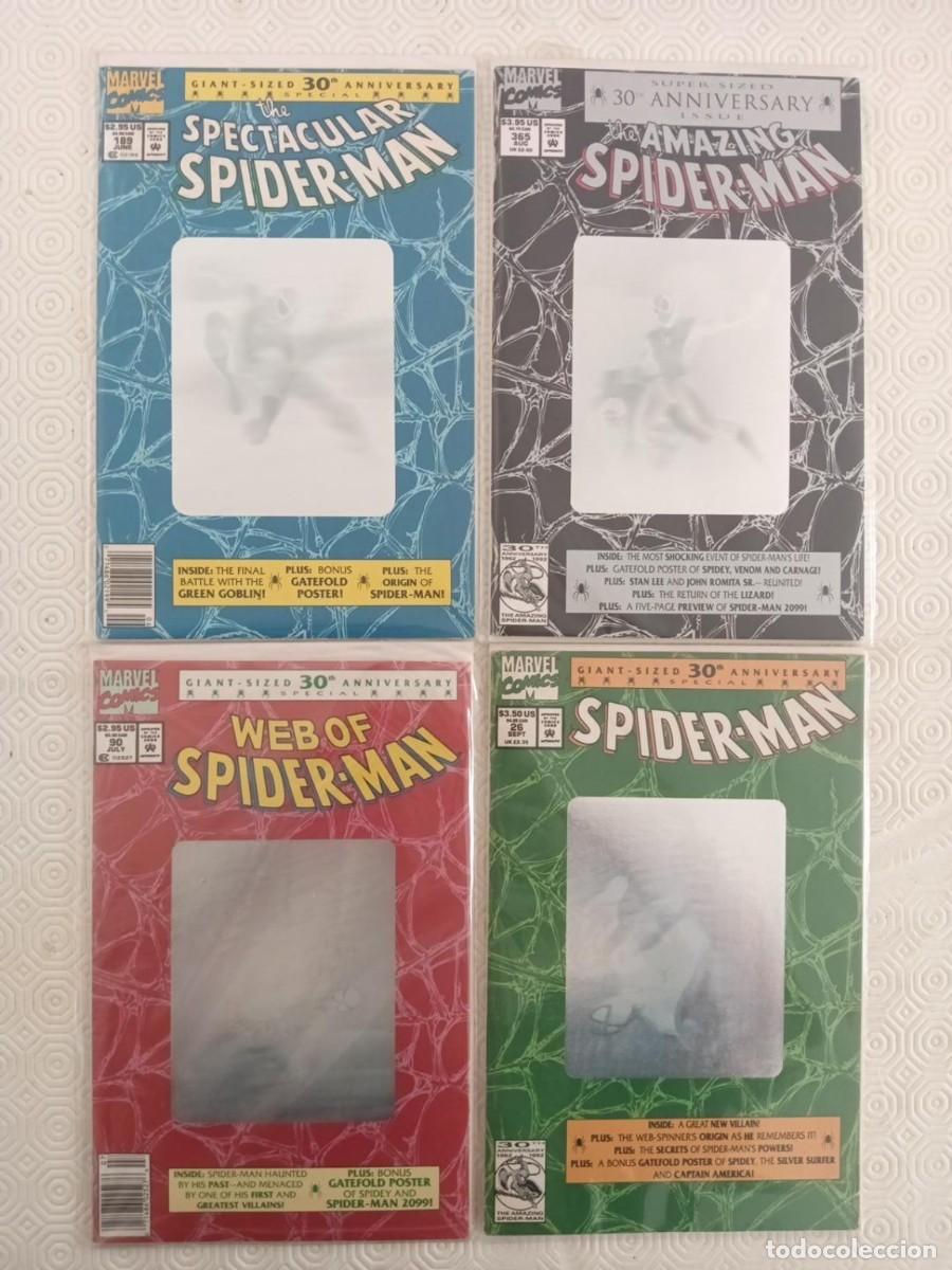 C&oacute;mics: Spider-Man 30 Aniversario 1992 &ndash; Lote 4 Hologramas Marvel Comics USA &ndash; ASM 365
