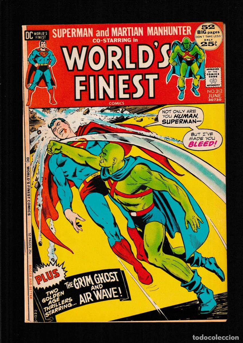 C&oacute;mics: WORLD'S FINEST 212 - DC 1972 FN/VFN GIANT / SUPERMAN & MARTIAN MANHUNTER