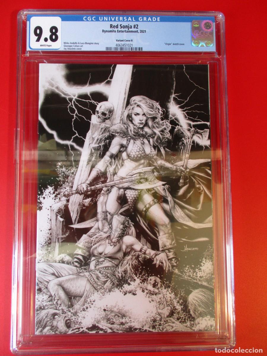 C&oacute;mics: C&oacute;mic Red Sonja #2, Dynamite 2021, clasificaci&oacute;n CGC 9,8. Variante Cover R.