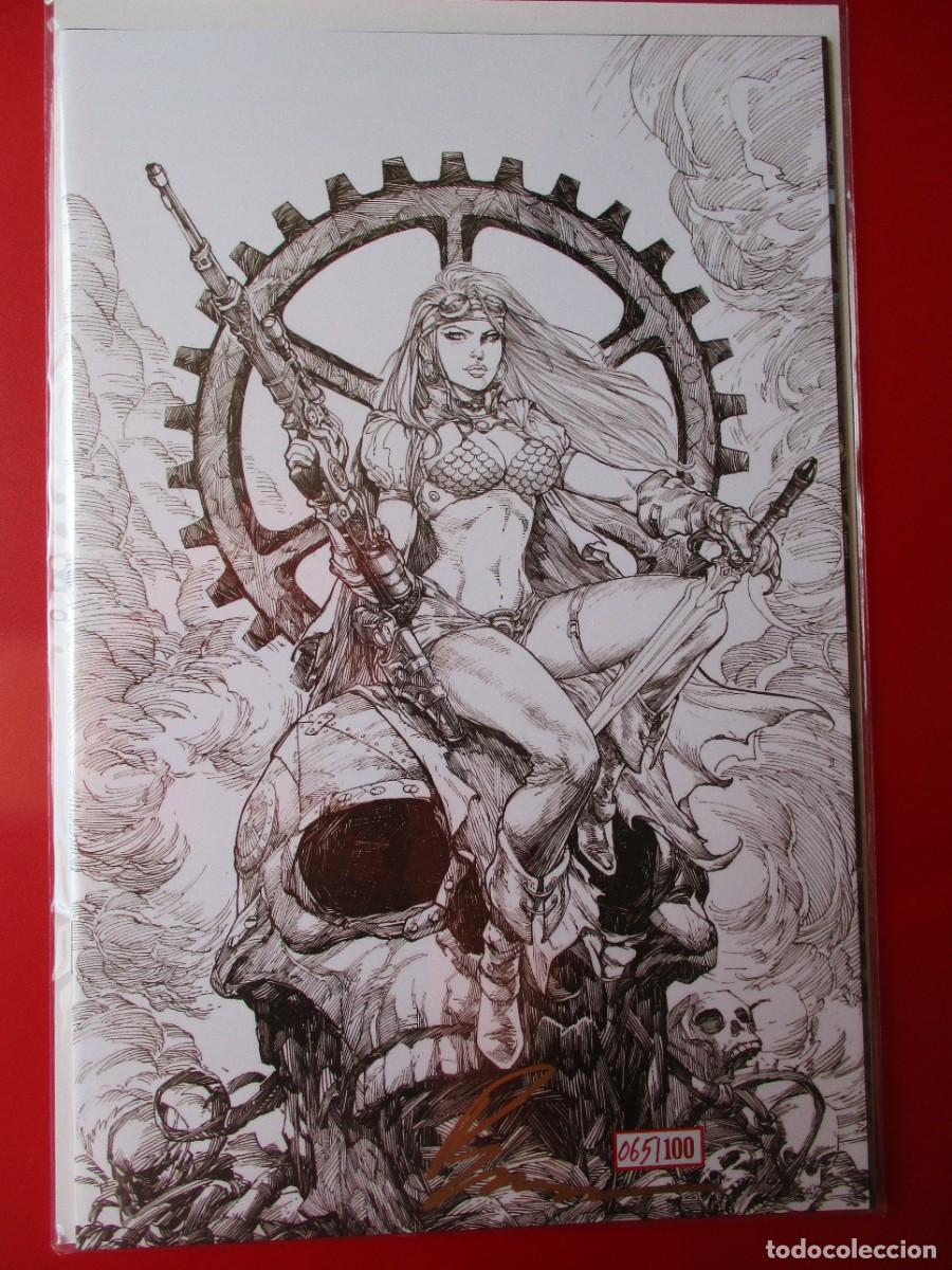 C&oacute;mics: Legenderry Red Sonja #1 Firmado One Shot # Para Arte de l&iacute;nea de boceto #&rsquo;ed en portada