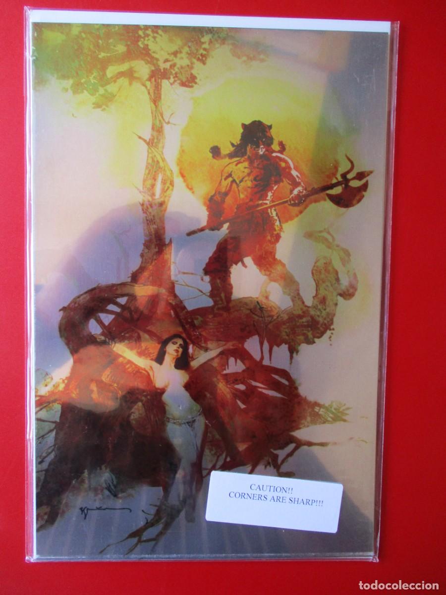 C&oacute;mics: Fuego y Hielo #1 Bill Sienkiewicz Cubierta de Metal Virgen Variante Dinamita 2023 Bakshi