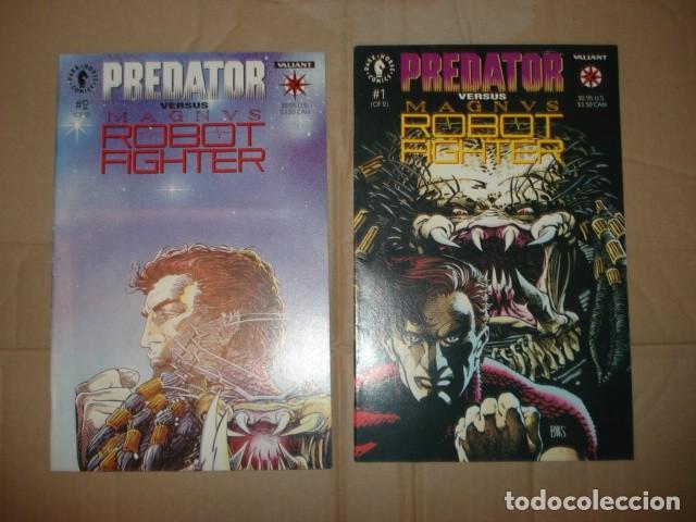C&oacute;mics: Predator versus Magnus Robot Fighter, 1992, Dark Horse, completa, 2 n&uacute;meros, muy buen estado.Caja DA