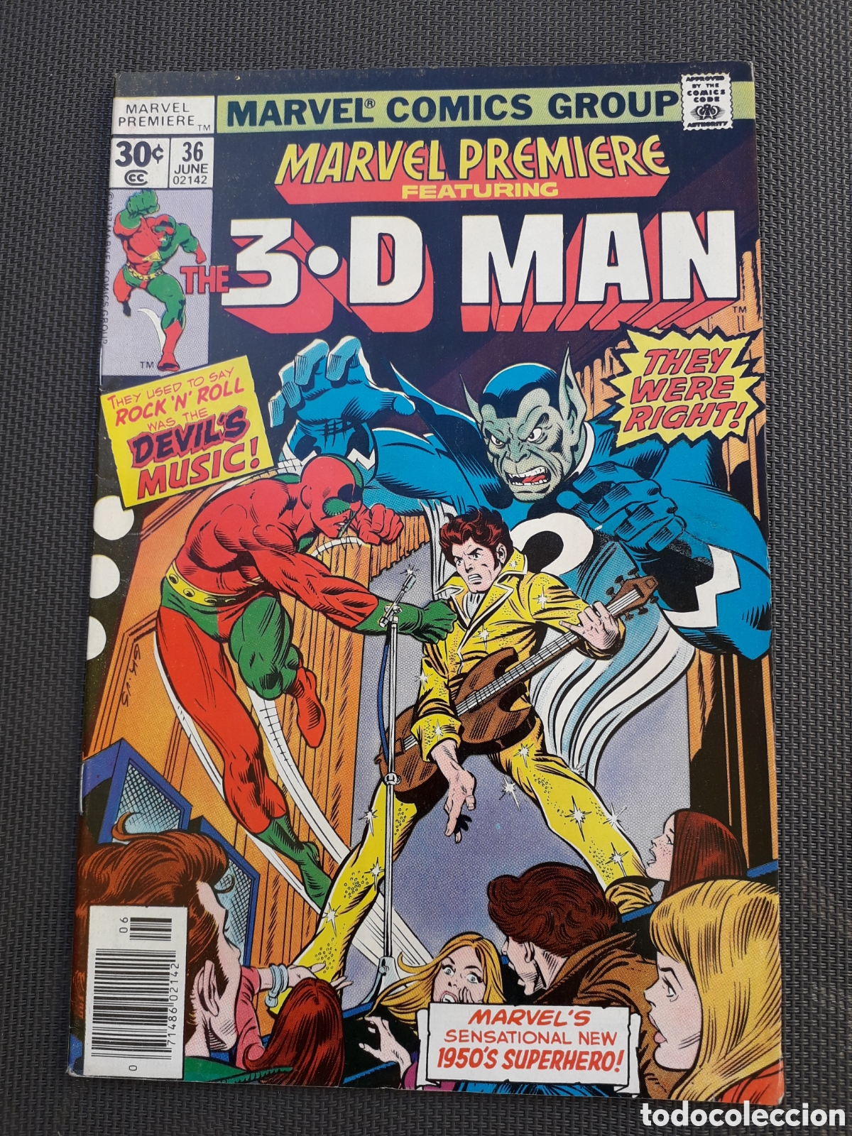 C&oacute;mics: MARVEL PREMIERE 36. 3-D MAN. ROY THOMAS. ORIGINAL USA