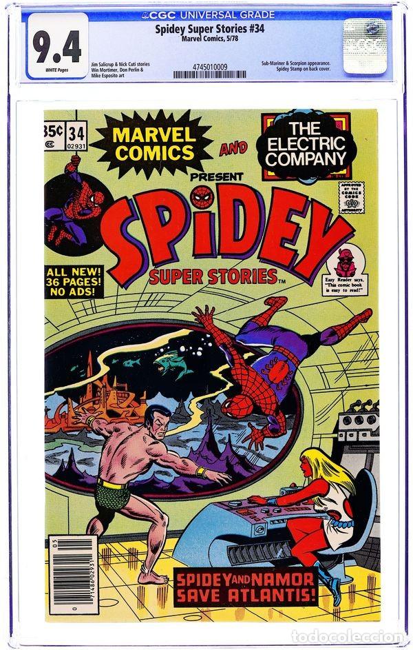 C&oacute;mics: Spidey Super stories#34 cgc 9.4 Submariner &Scorpion Appearance