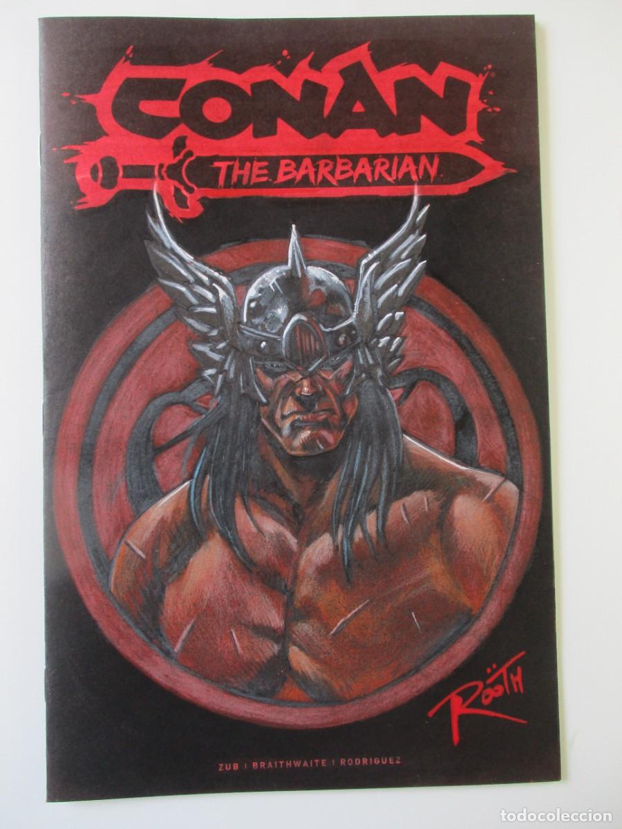 C&oacute;mics: BLANK COVER - BOCETO Original de MIKE ROOTH - CONAN : THE BARBARIAN # 1