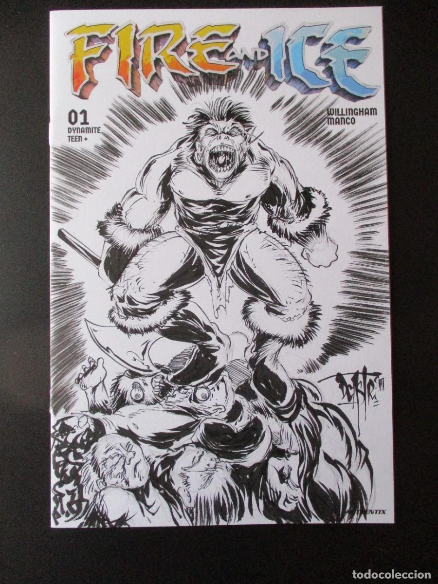 C&oacute;mics: BLANK COVER - BOCETO Original DAVE CASTR- FIRE AND ICE # 1
