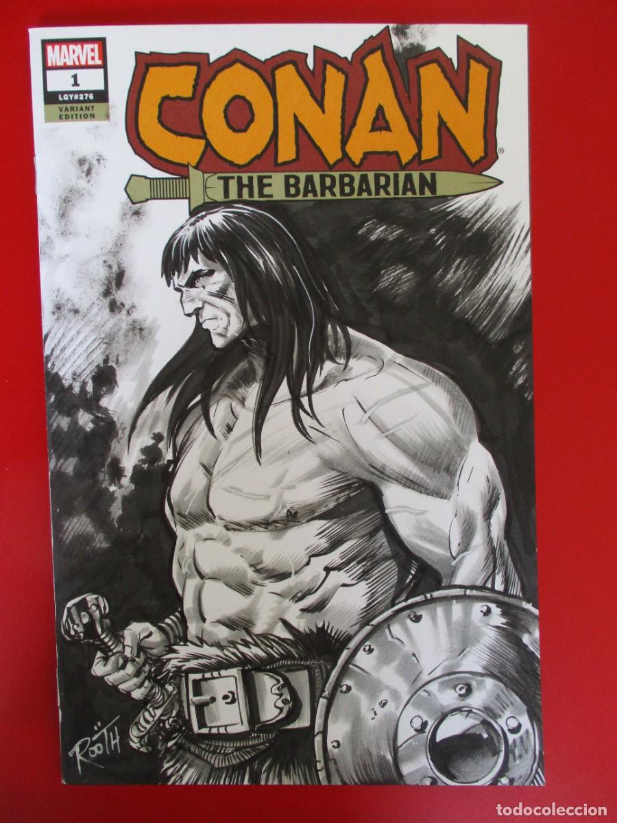 C&oacute;mics: BLANK COVER - BOCETO Original de MIKE ROOTH- CONAN: THE BARBARIAN # 1