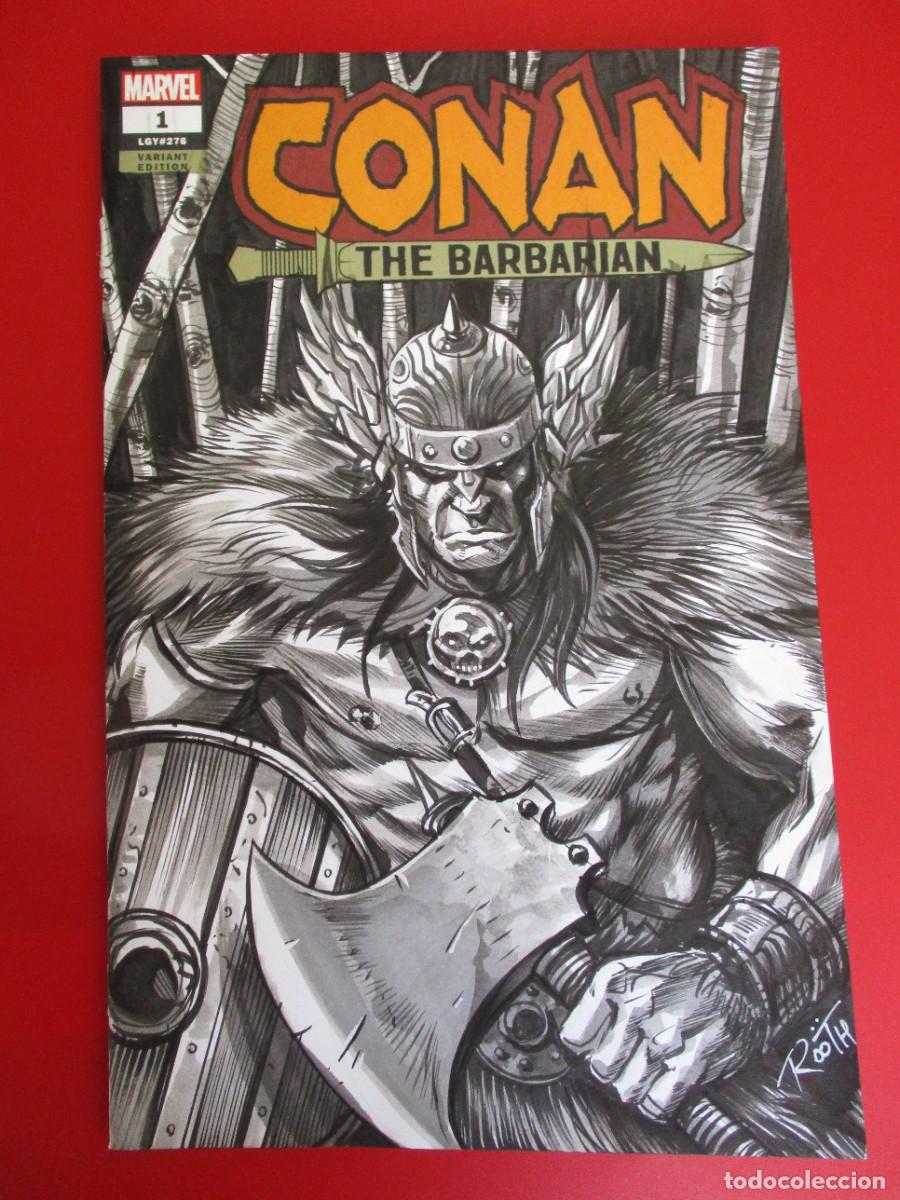 C&oacute;mics: BLANK COVER - BOCETO Original de MIKE ROOTH- CONAN: THE BARBARIAN # 1